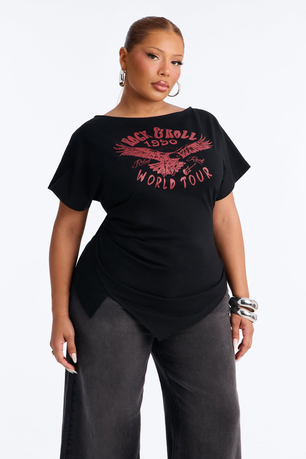 1990's Rock N Roll Cinched Top - Black