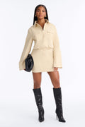 Sutton Long Sleeve Mini Dress - Natural