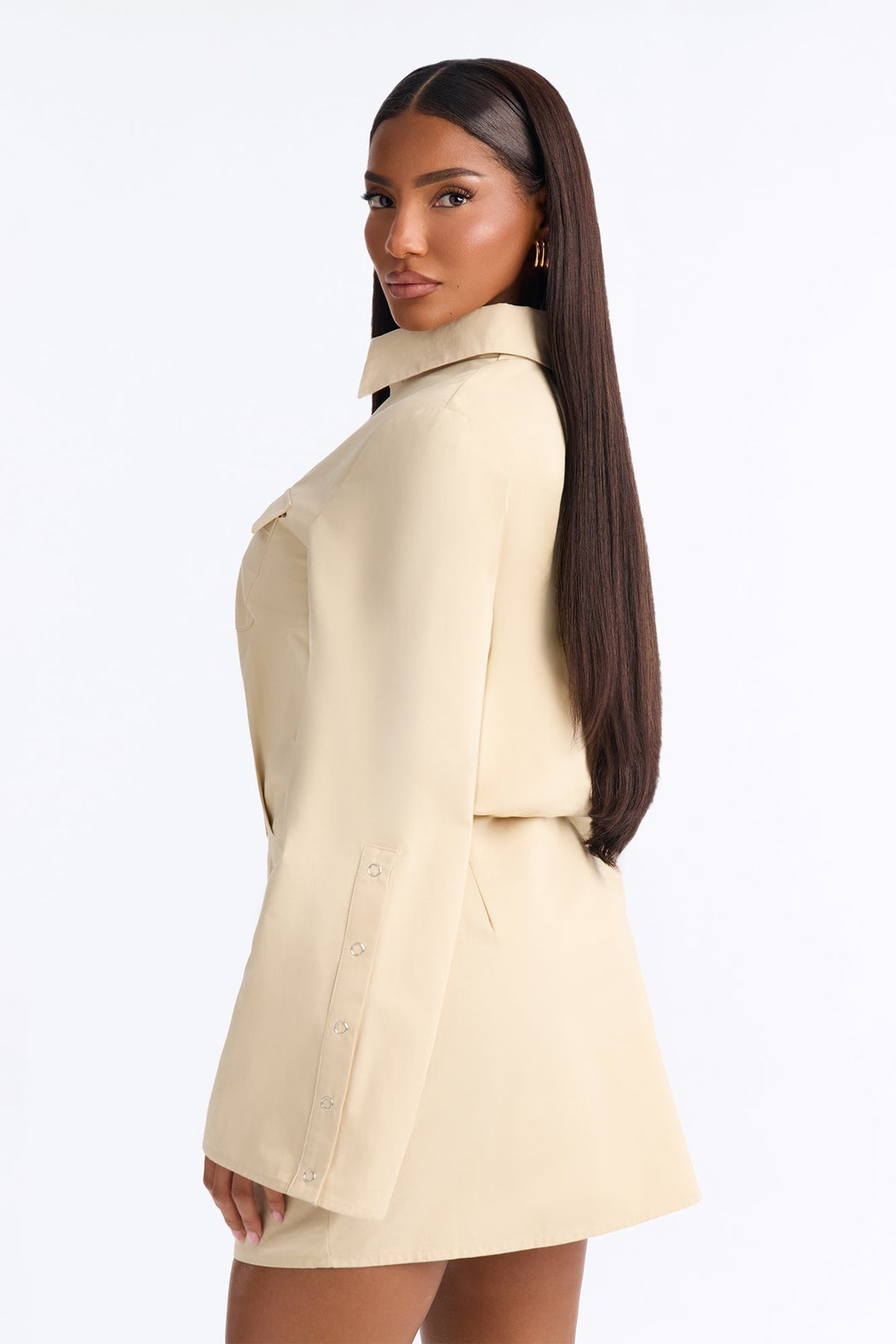 Sutton Long Sleeve Mini Dress - Natural