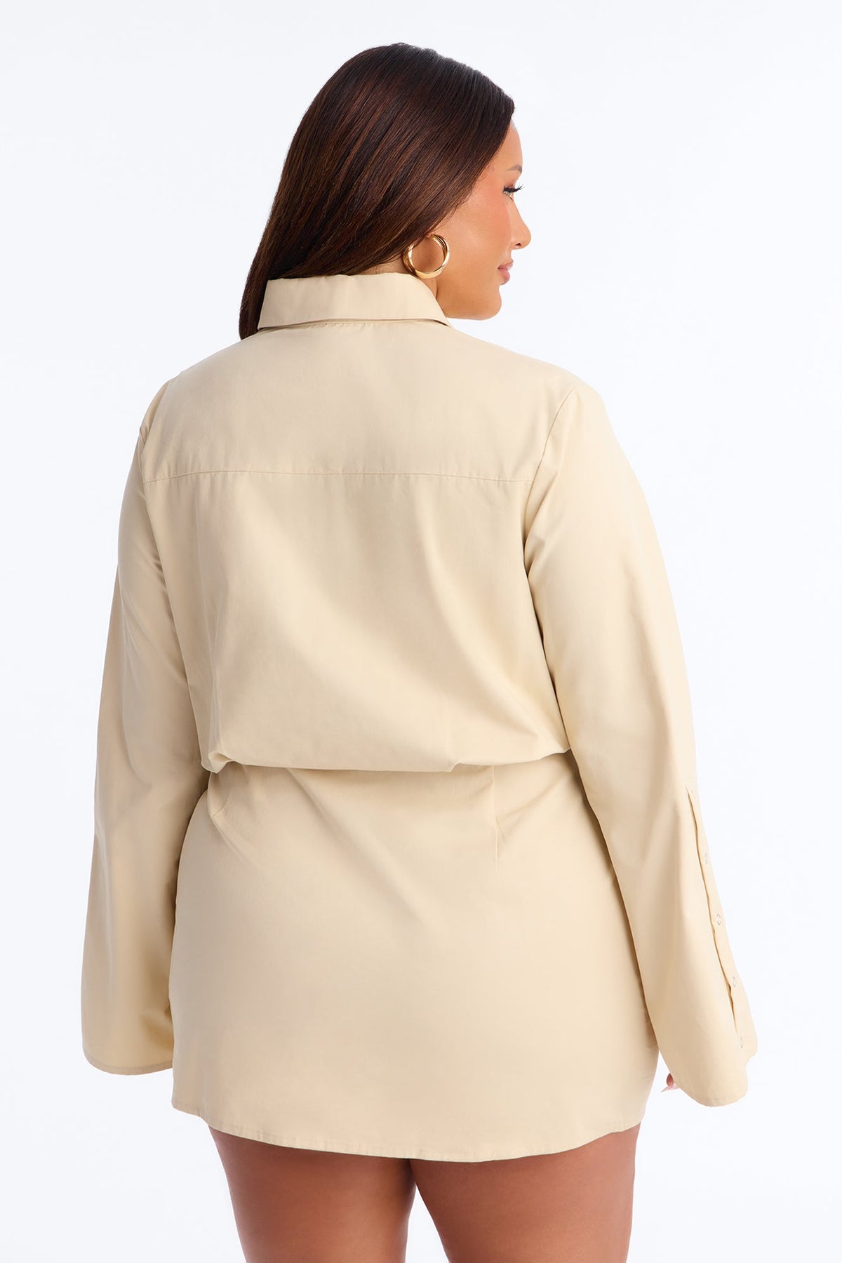Sutton Long Sleeve Mini Dress - Natural
