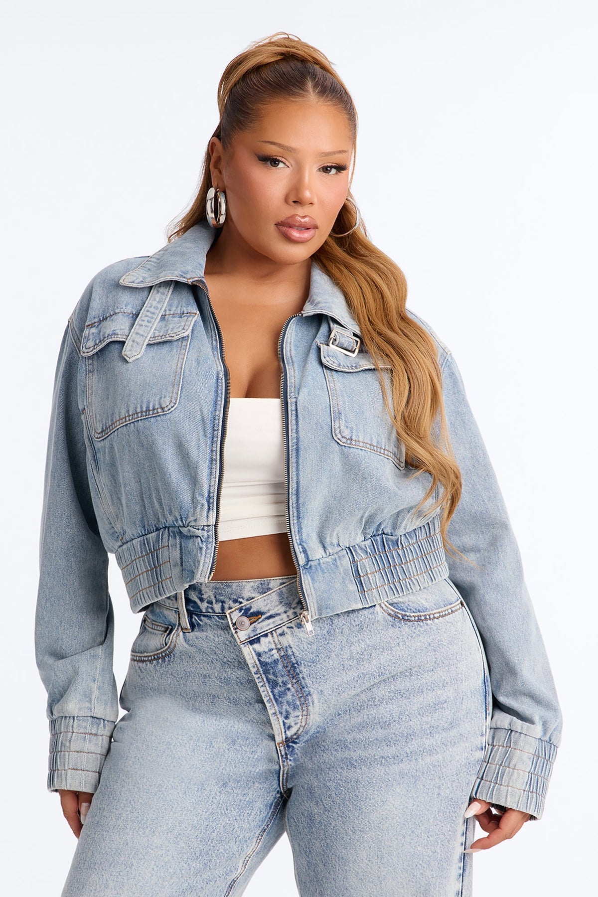 Manon Denim Bomber Jacket - Light Wash