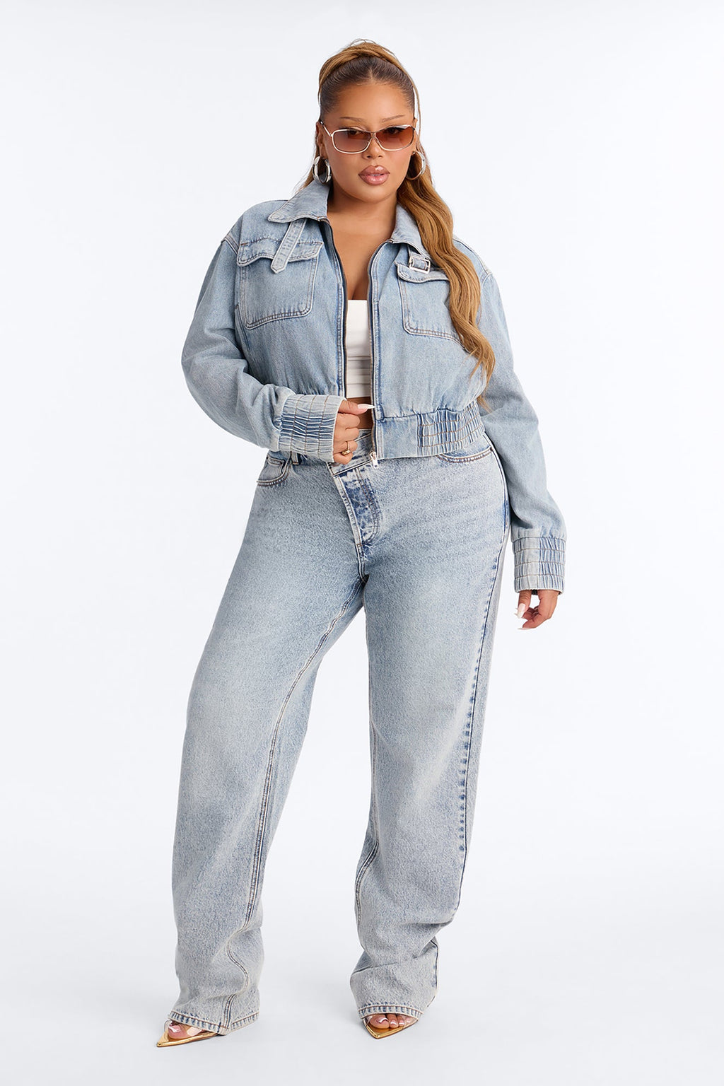 Manon Denim Bomber Jacket - Light Wash