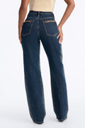 Back In Chains Straight Leg Jeans - Dark Wash