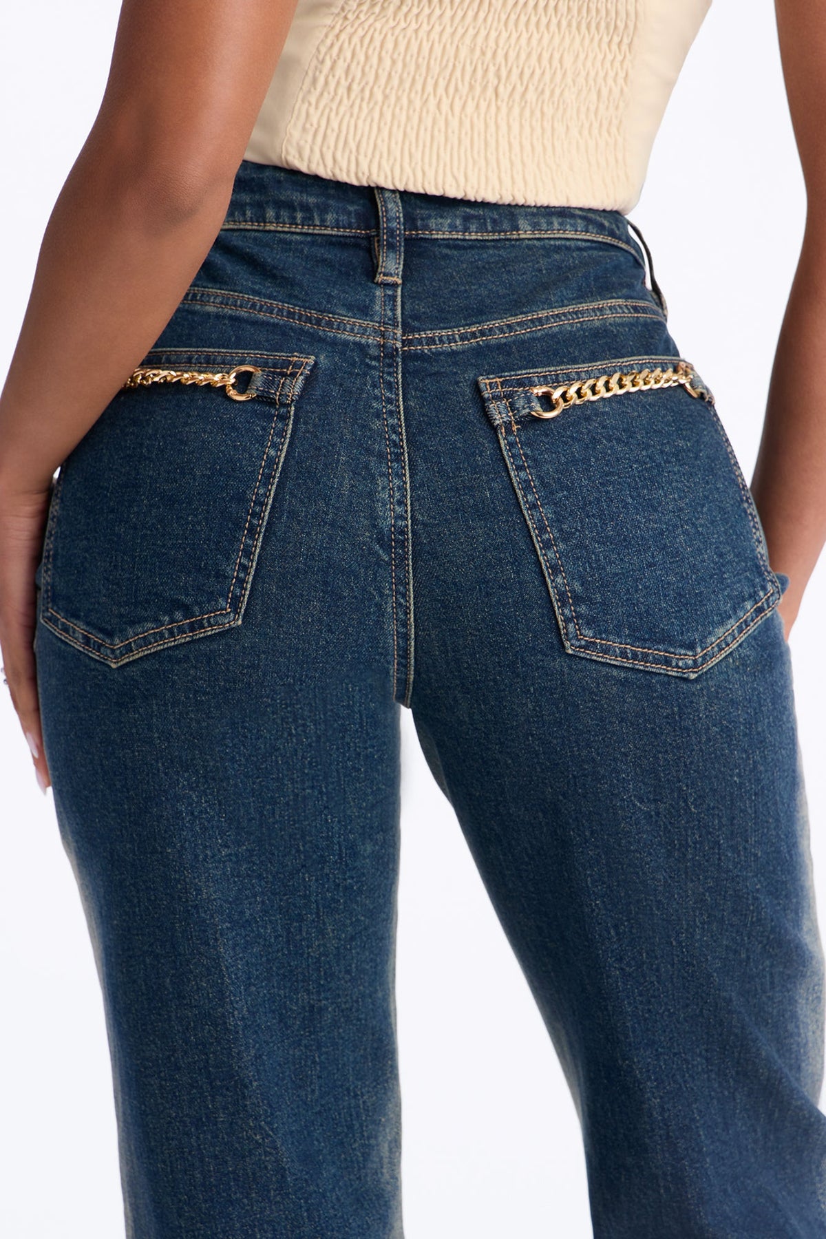 Back In Chains Straight Leg Jeans - Dark Wash