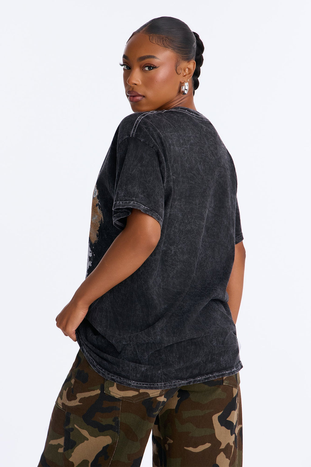Smiling Grillz Washed Tee - Black