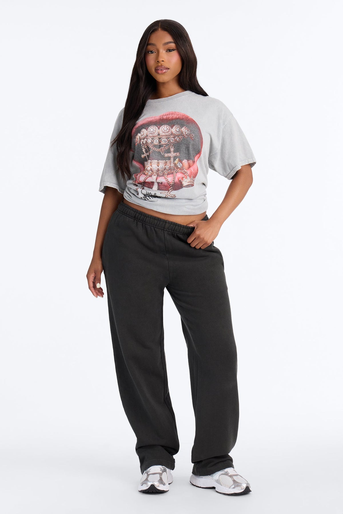Chewing On Grillz Washed Tee - Grey