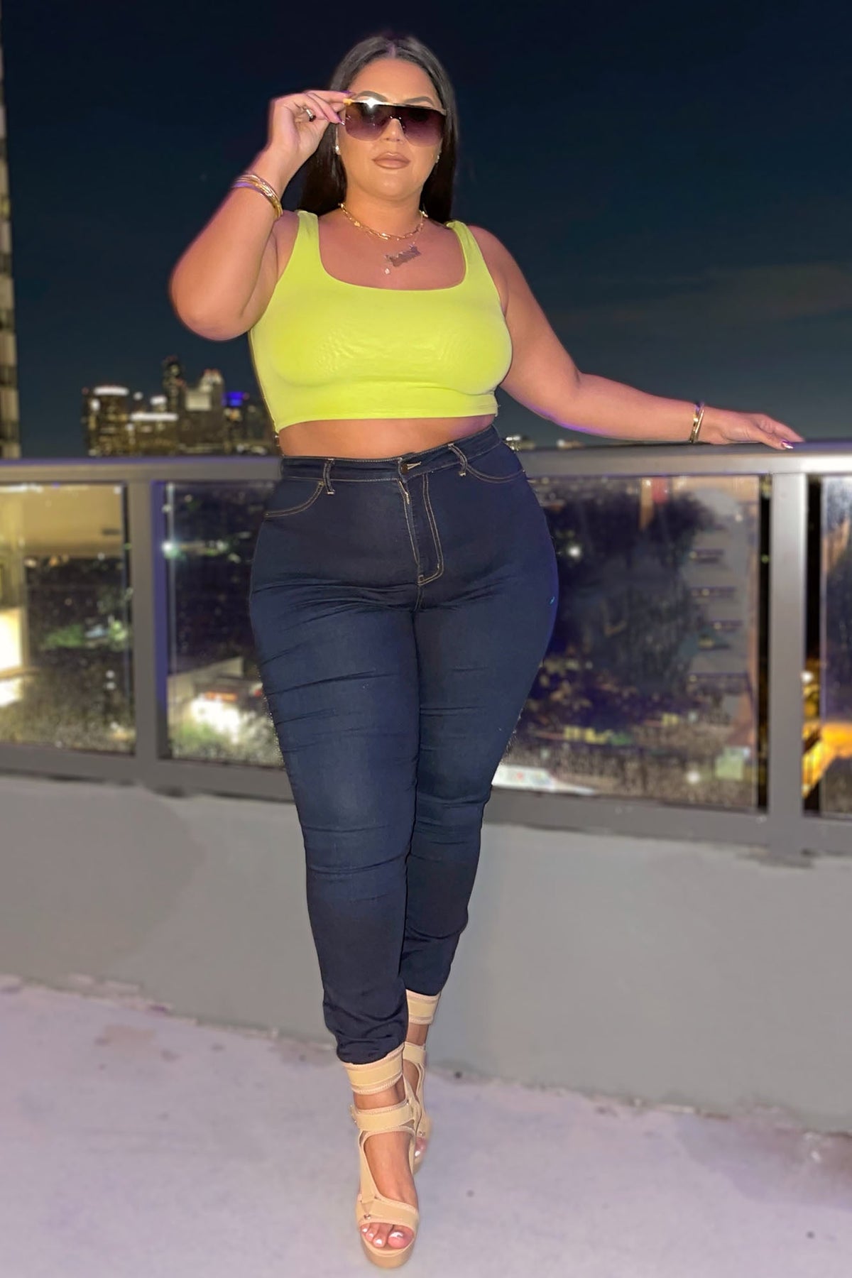 Flex Game Strong Super High Rise Skinny Jeans - Dark Blue Wash