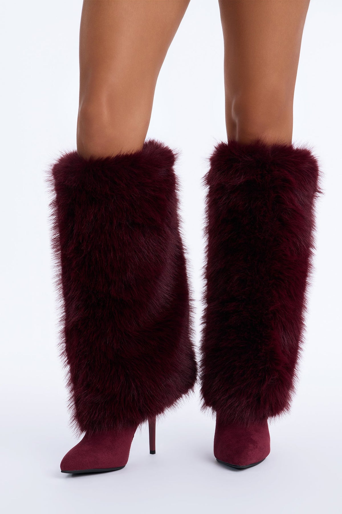 I’m the Catch Fur Heeled Boots - Wine