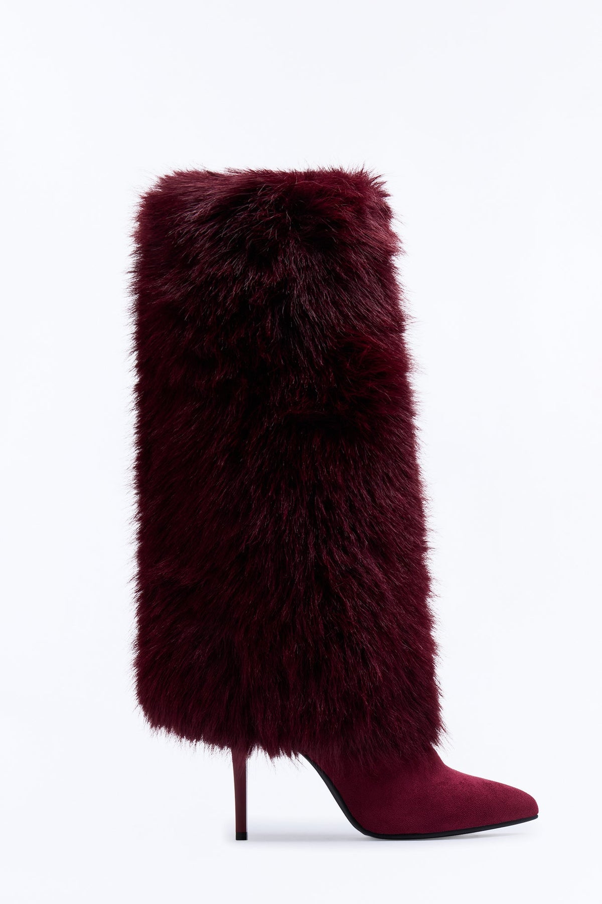 I’m the Catch Fur Heeled Boots - Wine