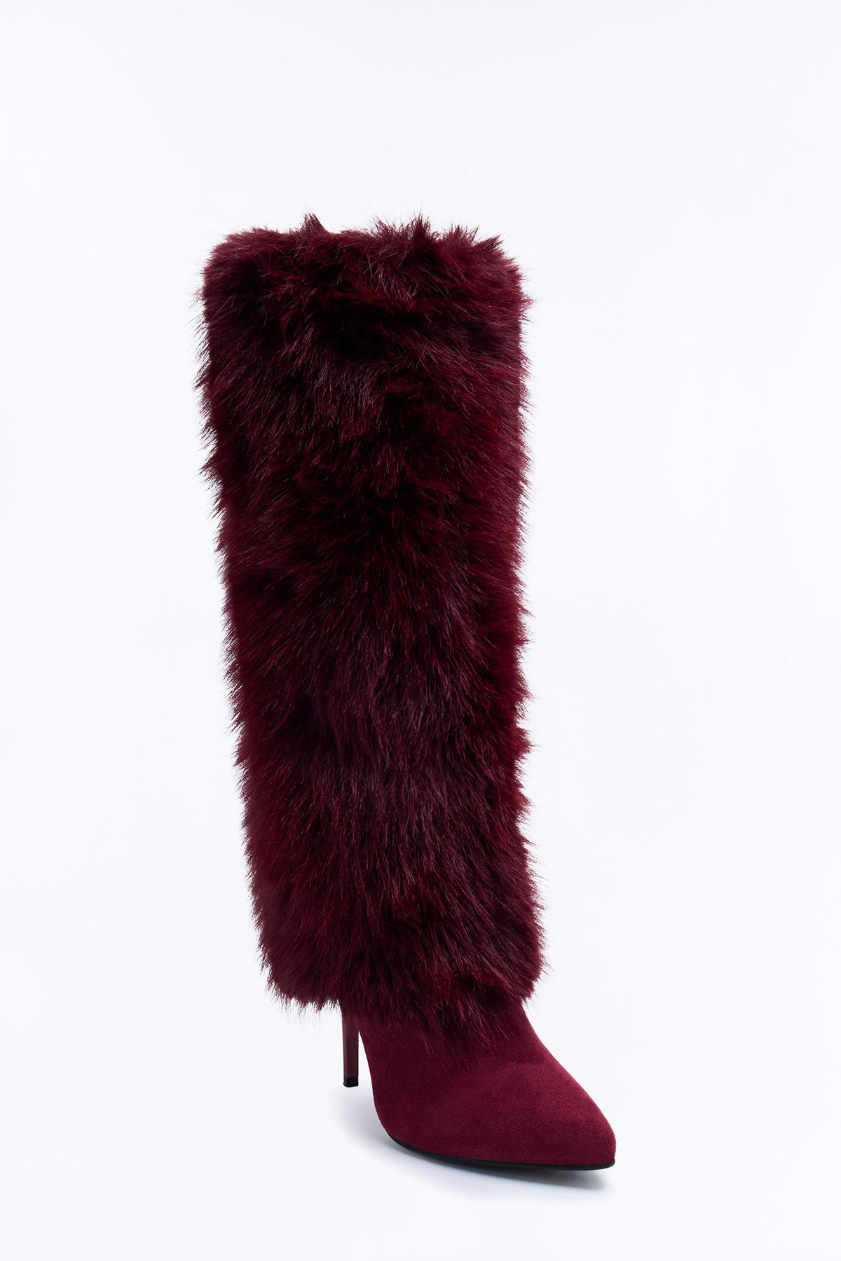 I’m the Catch Fur Heeled Boots - Wine