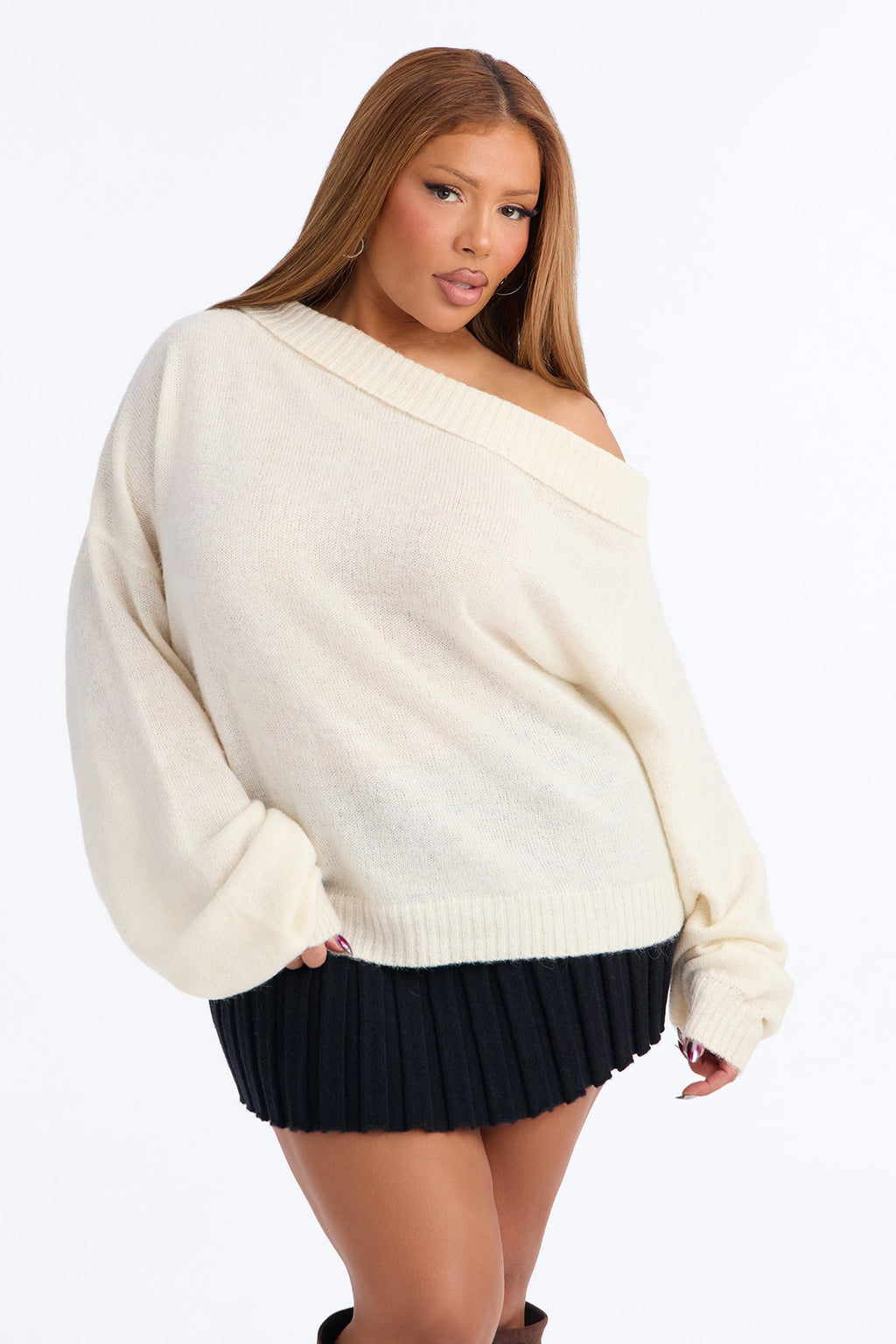 Casual Slay Oversized Sweater - Ivory