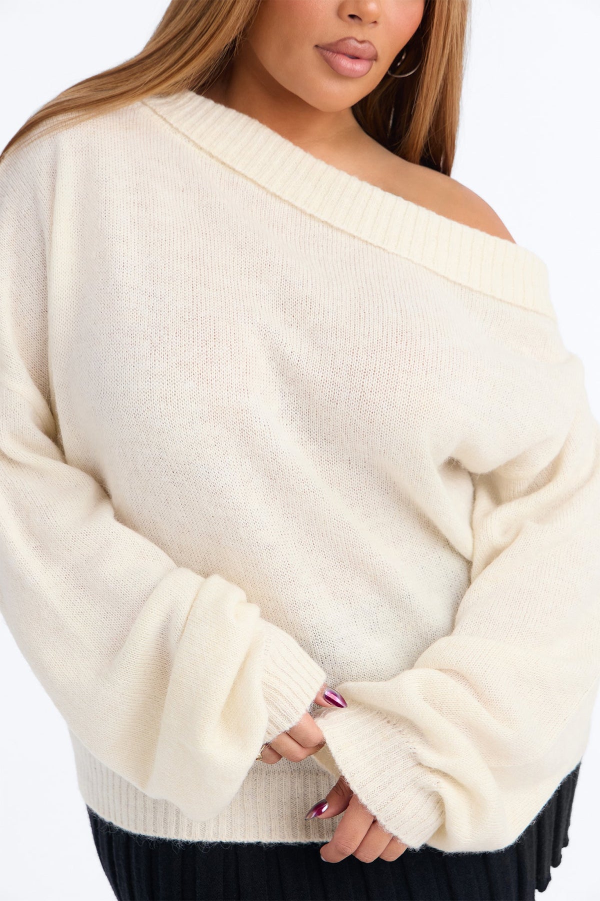 Casual Slay Oversized Sweater - Ivory