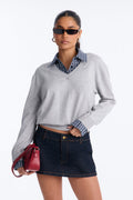 Rustic Feeling Pullover Sweater - Grey