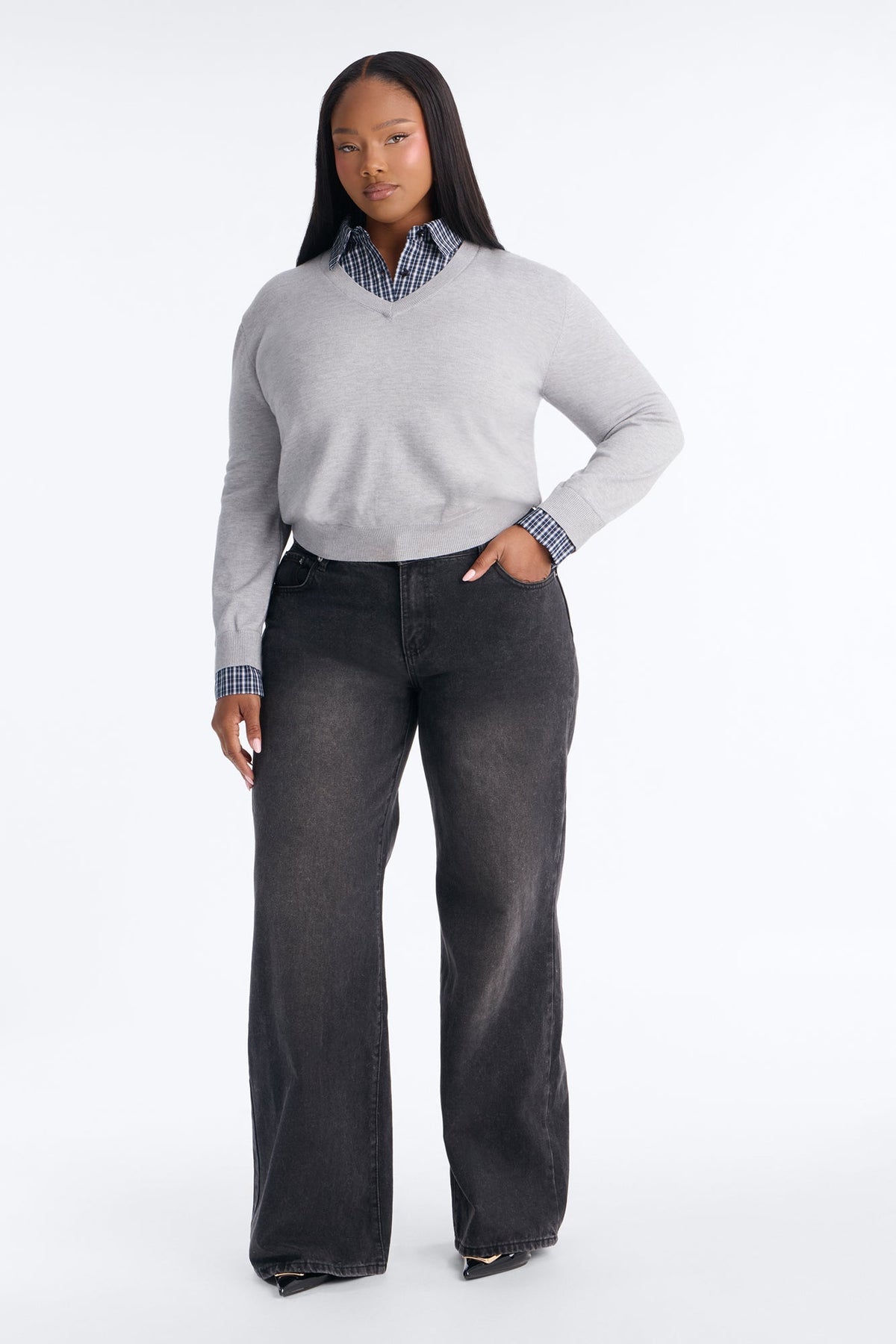 Rustic Feeling Pullover Sweater - Grey