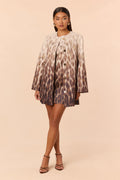 Sofia Ombre Leopard 2 Piece Mini Dress Set - Brown/combo