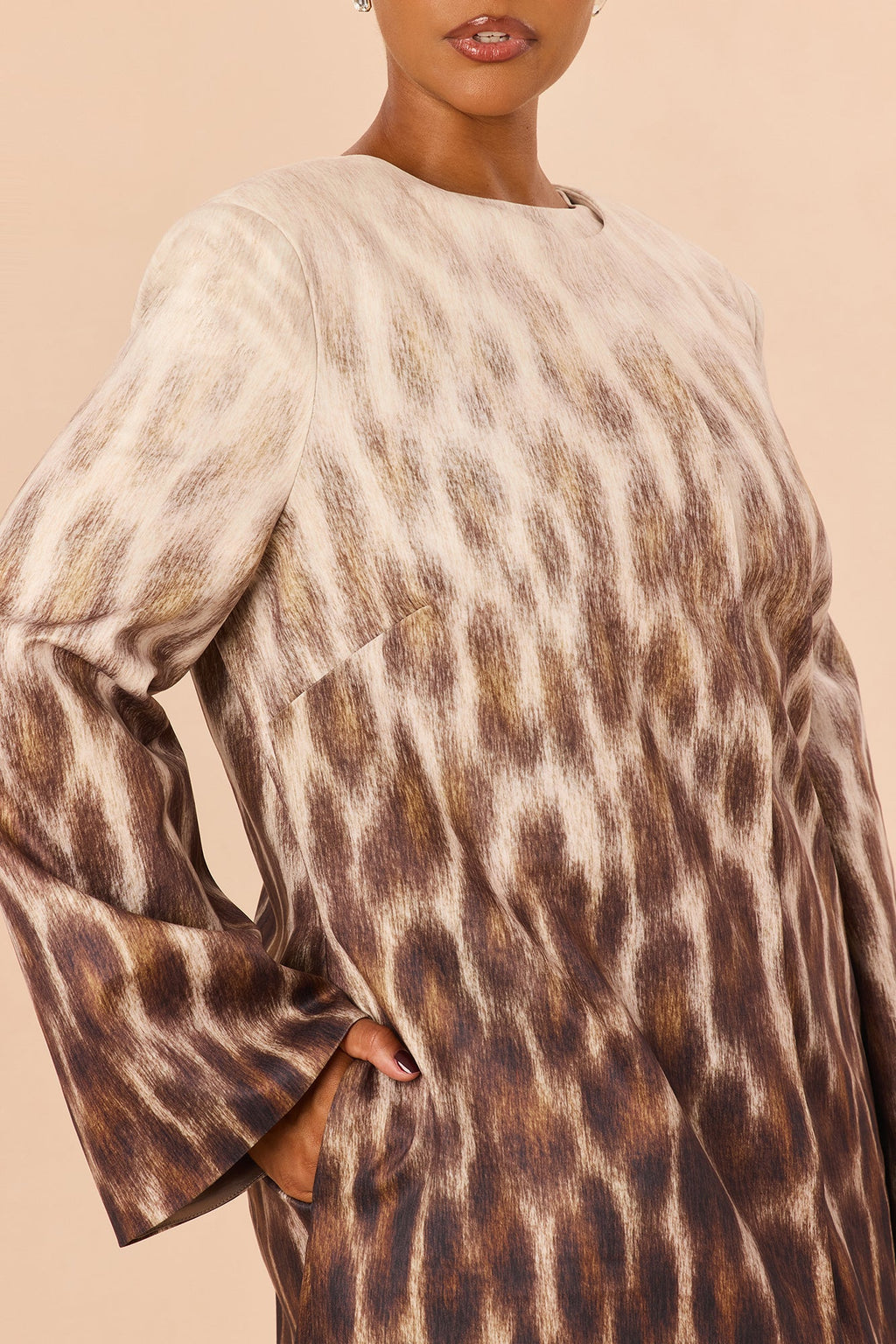 Sofia Ombre Leopard 2 Piece Mini Dress Set - Brown/combo