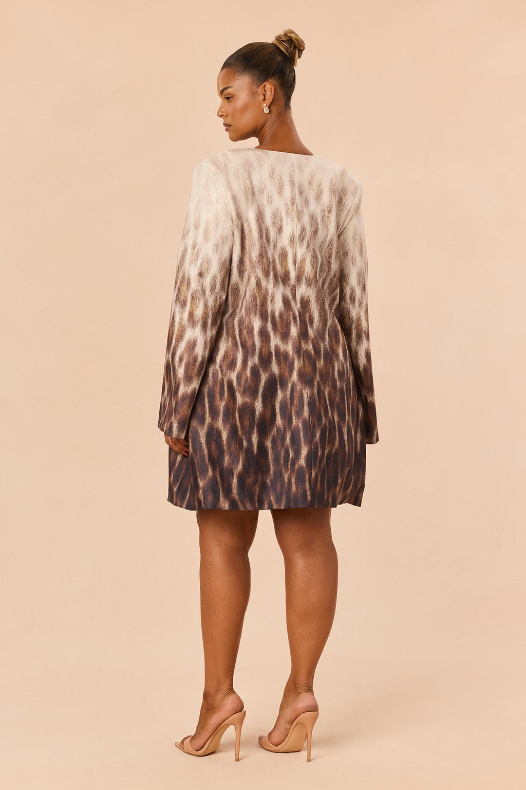 Sofia Ombre Leopard 2 Piece Mini Dress Set - Brown/combo