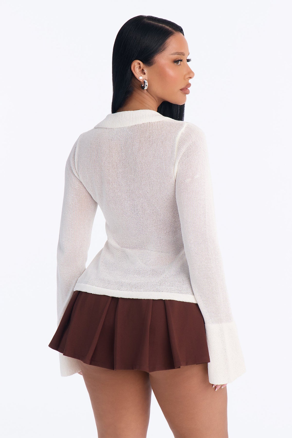 Misty Days Sheer Button Up Cardigan - White