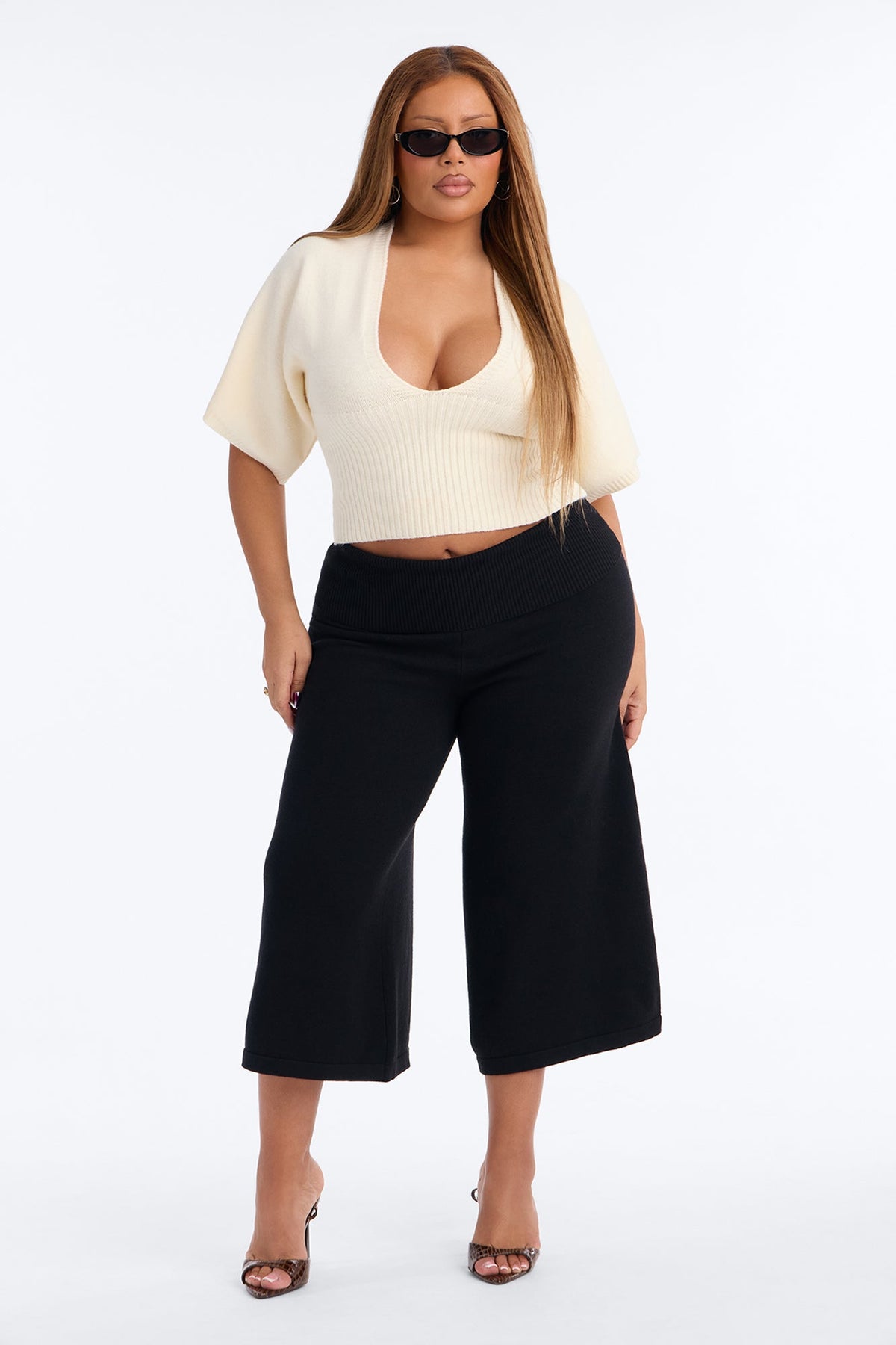 Fall Air Short Sleeve Pullover Sweater - Cream
