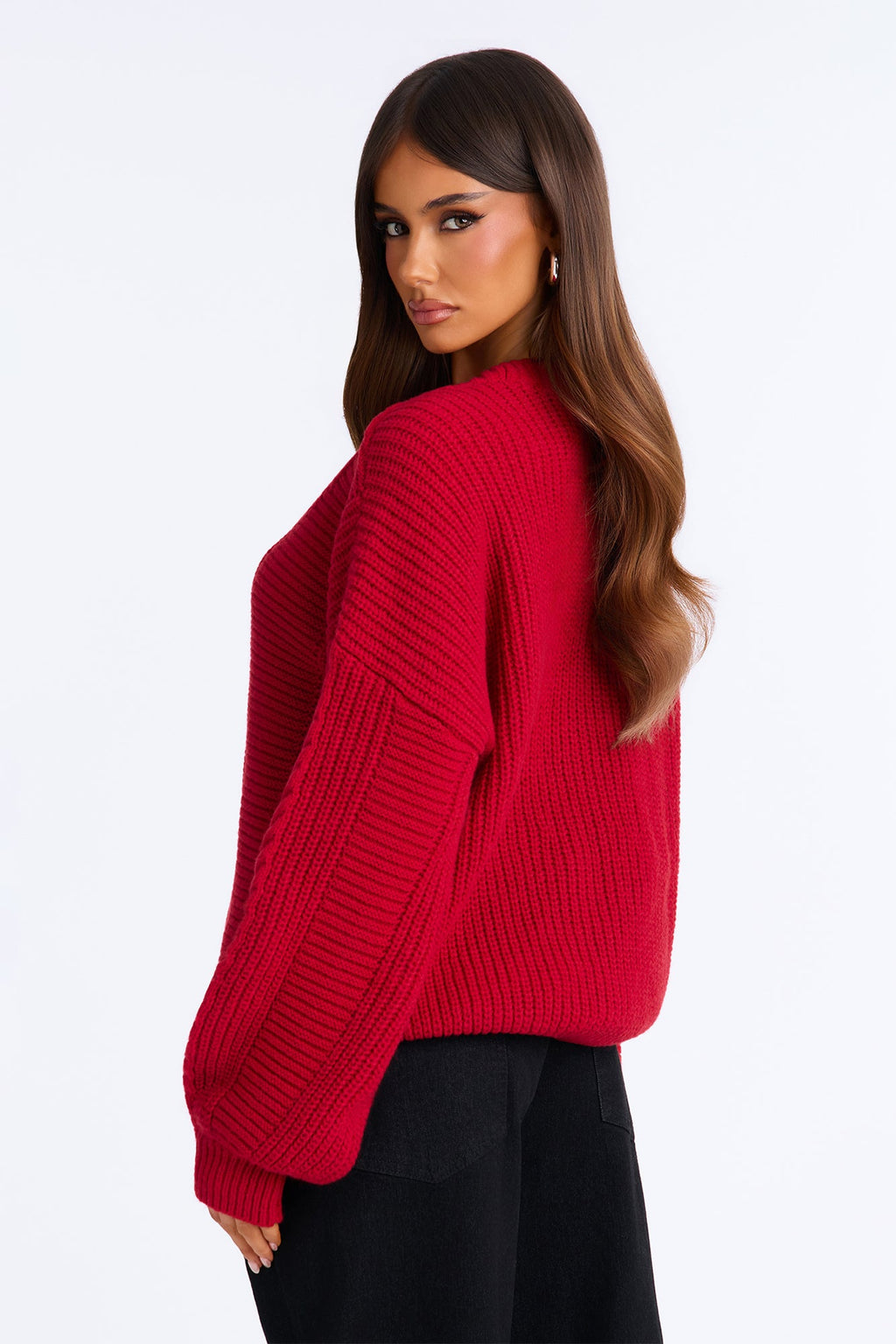 Couch Convo Cardigan - Red