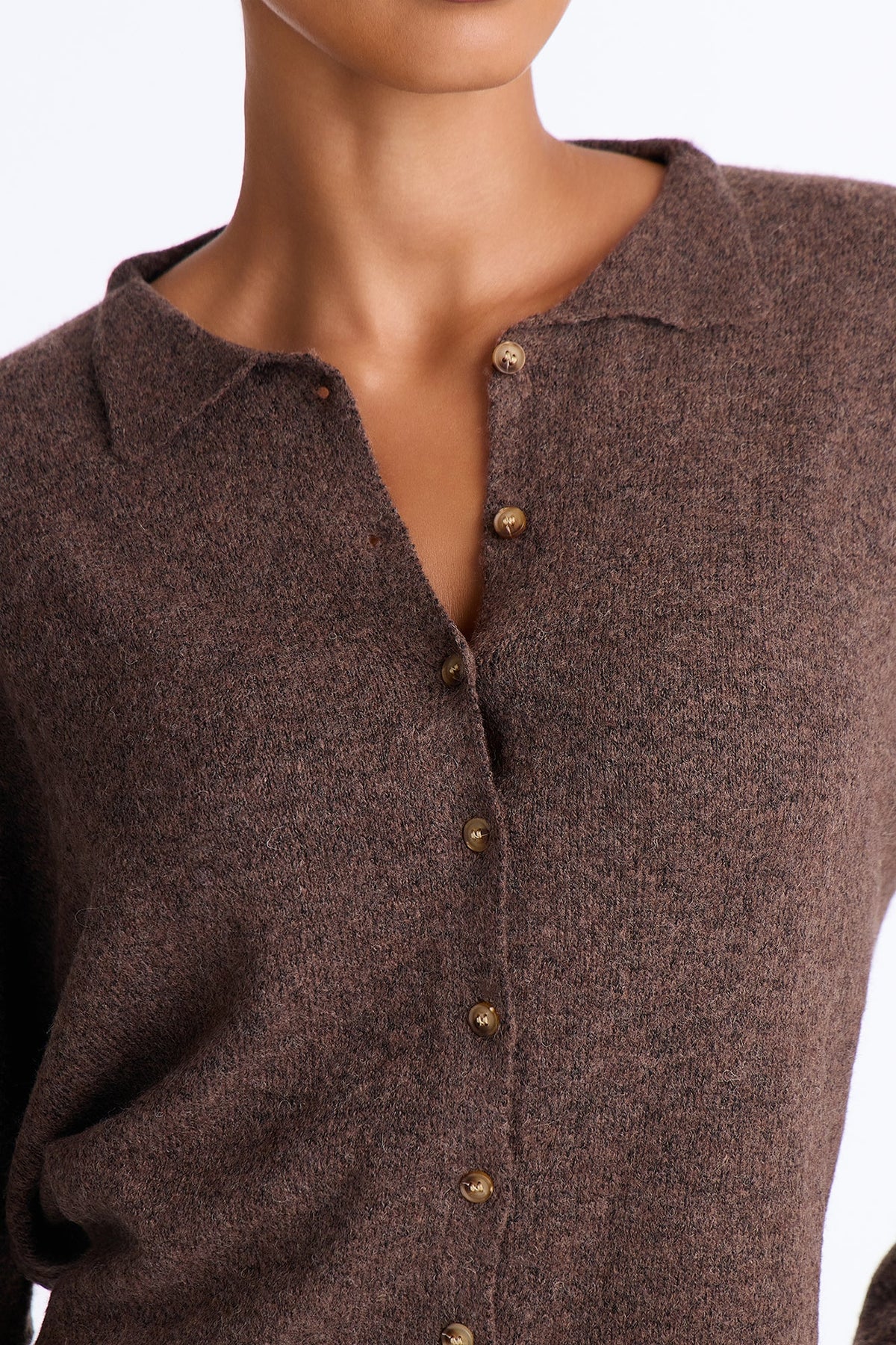 Book Worm Button Up Cardigan - Brown