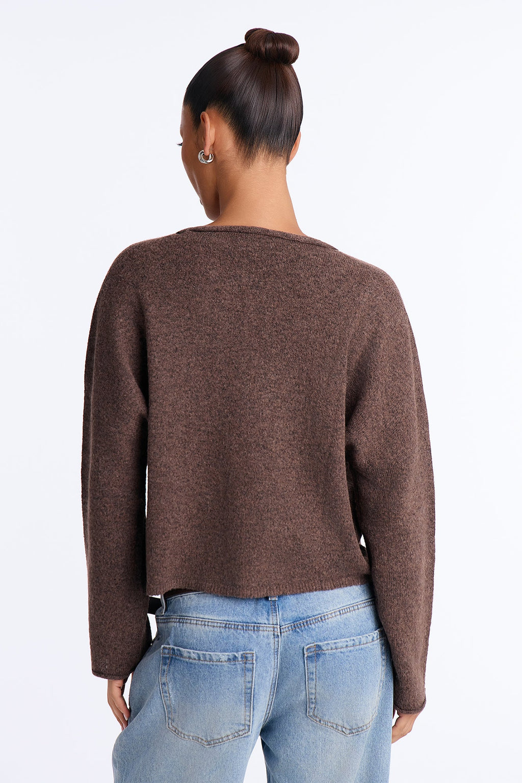Book Worm Button Up Cardigan - Brown