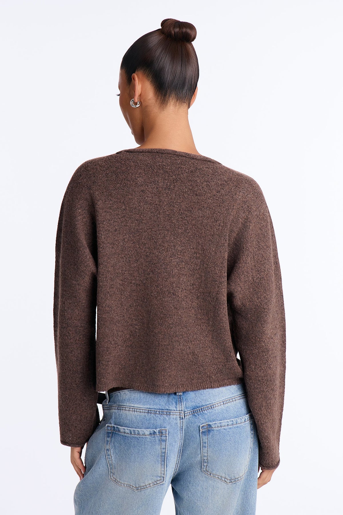 Book Worm Button Up Cardigan - Brown