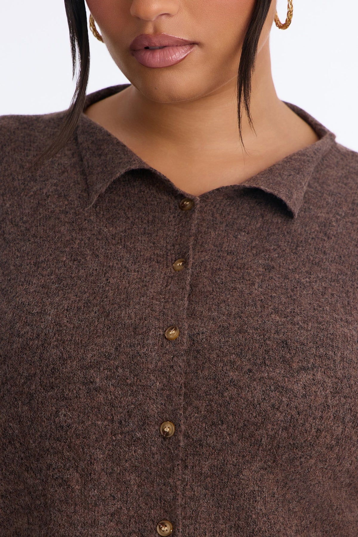 Book Worm Button Up Cardigan - Brown