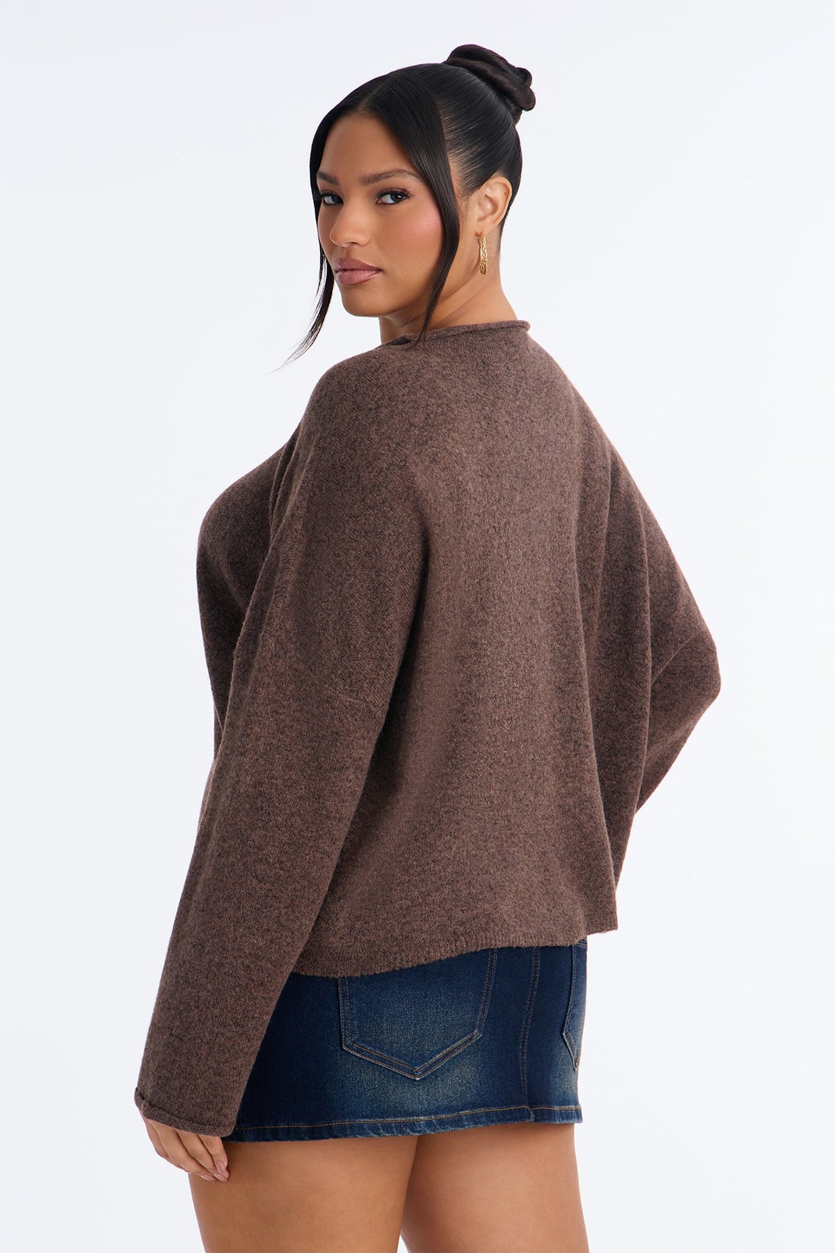 Book Worm Button Up Cardigan - Brown