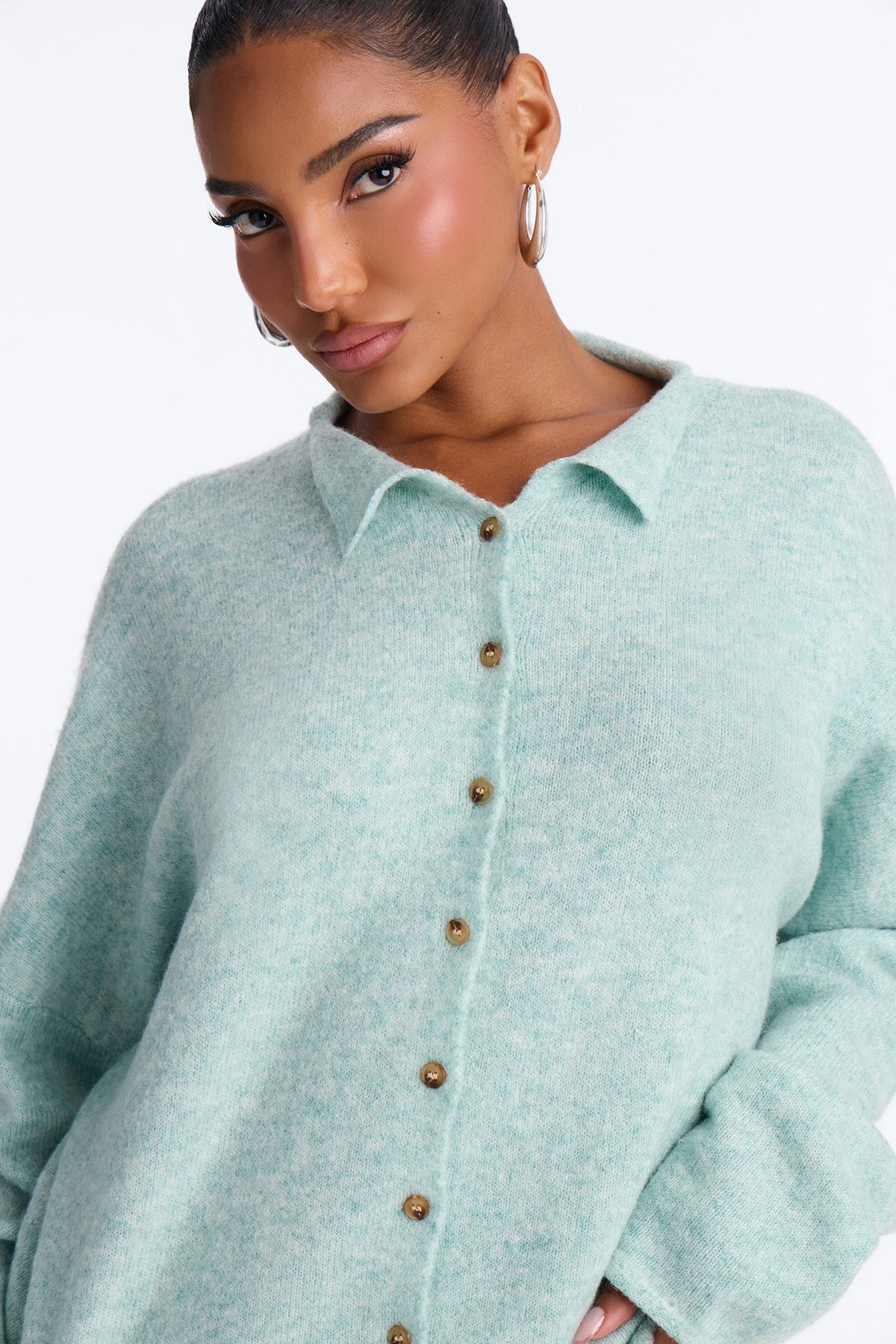 Book Worm Button Up Cardigan - Mint