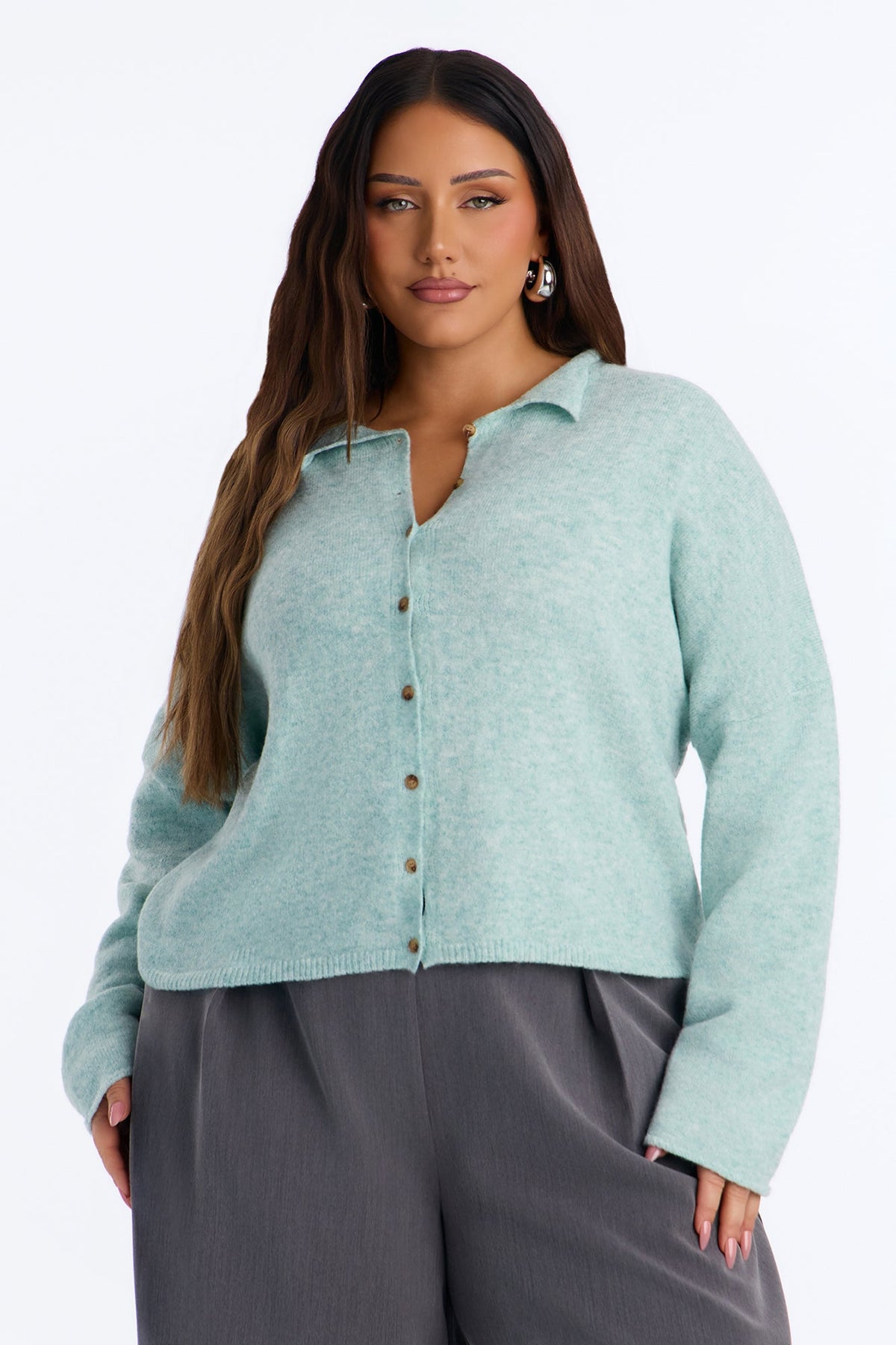 Book Worm Button Up Cardigan - Mint