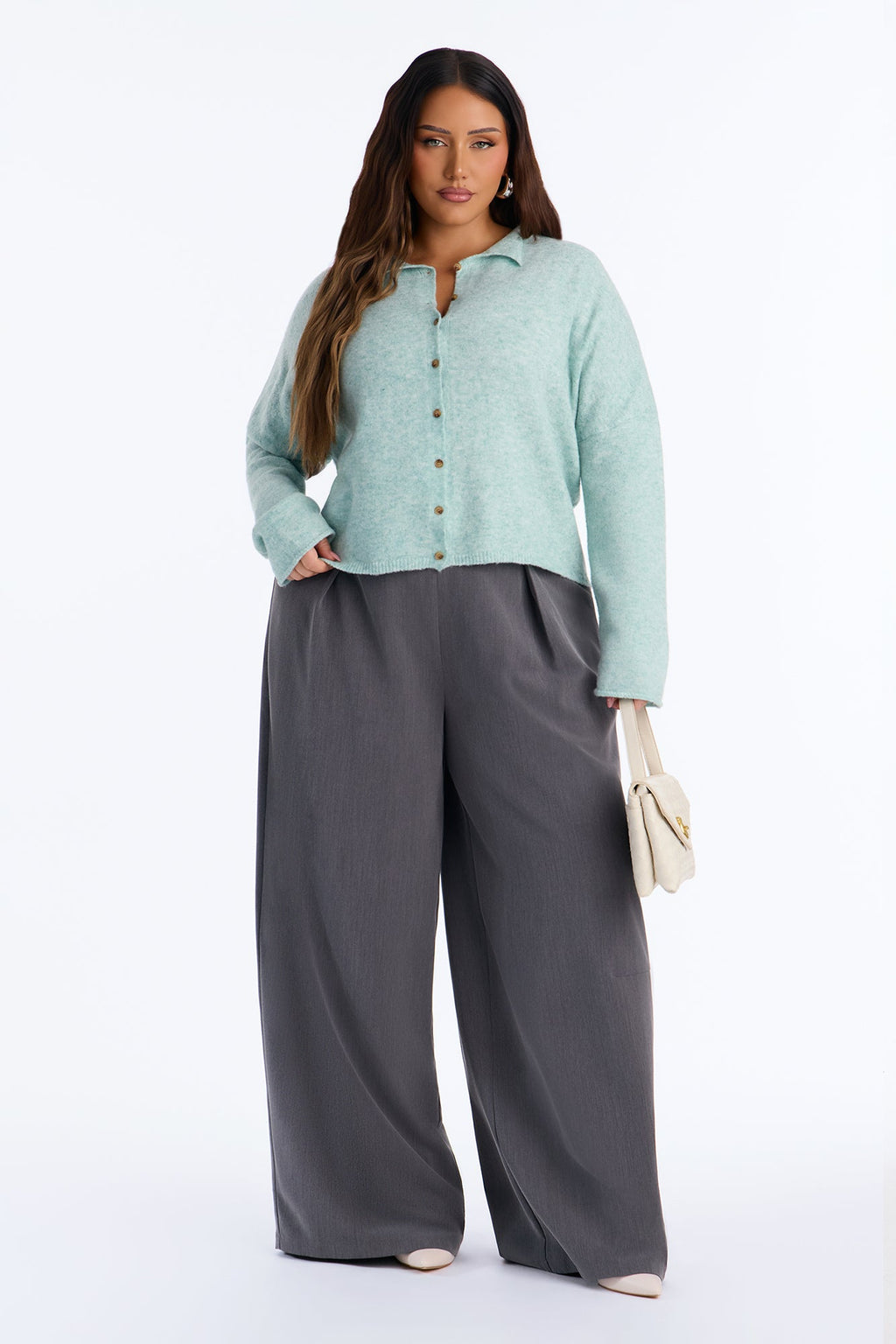 Book Worm Button Up Cardigan - Mint