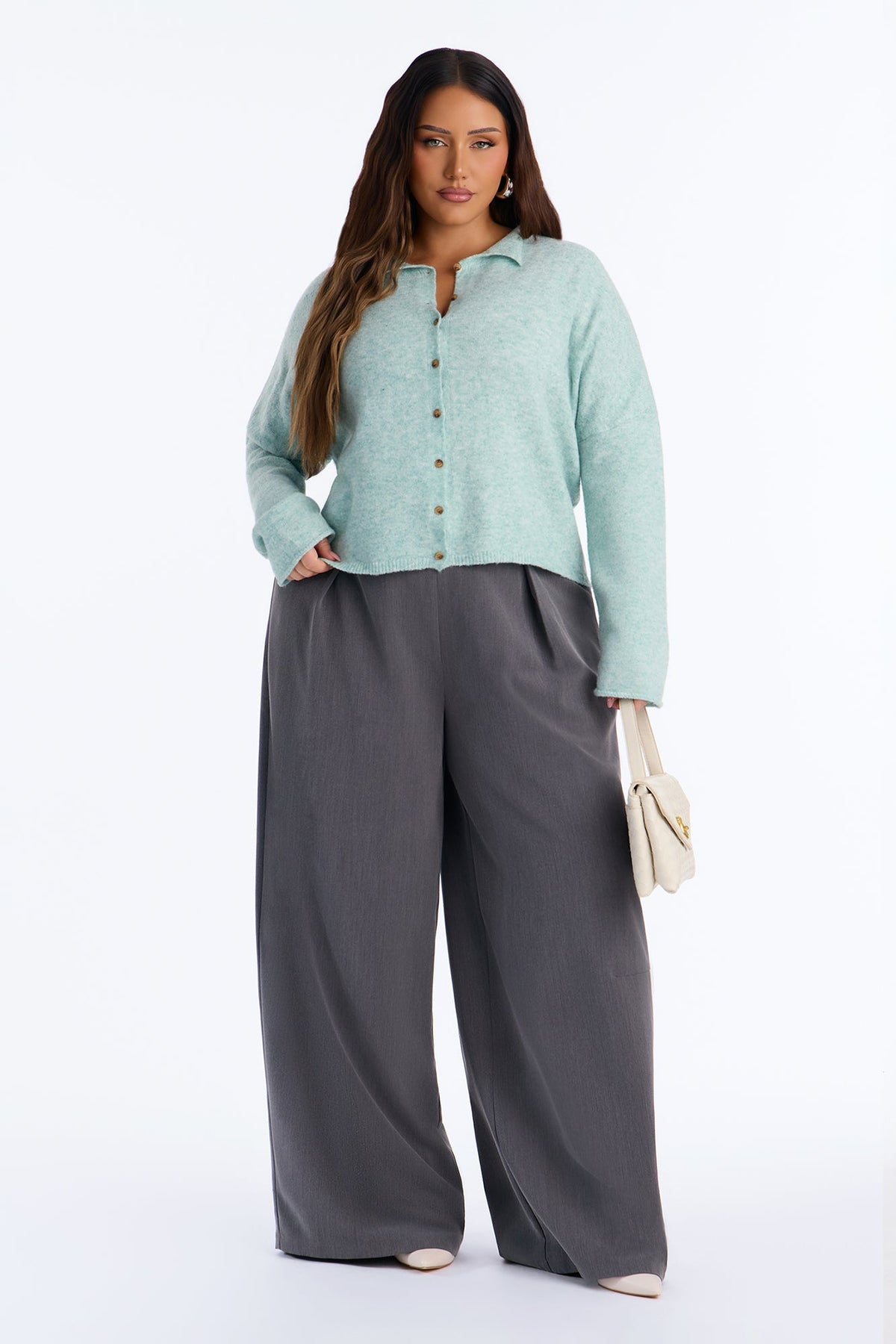 Book Worm Button Up Cardigan - Mint