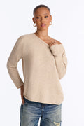 Ellen One Shoulder Oversized Sweater - Beige