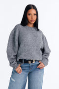 Effortless Chic Heavy Yarn Everyday Relaxed Sweater - Grey