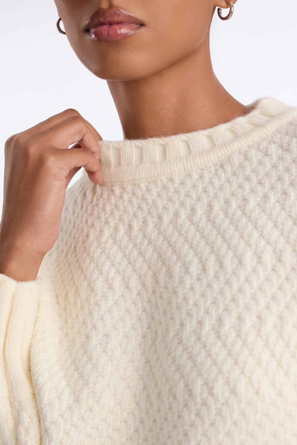 Cassie Chunky Knit Pullover Sweater - Cream