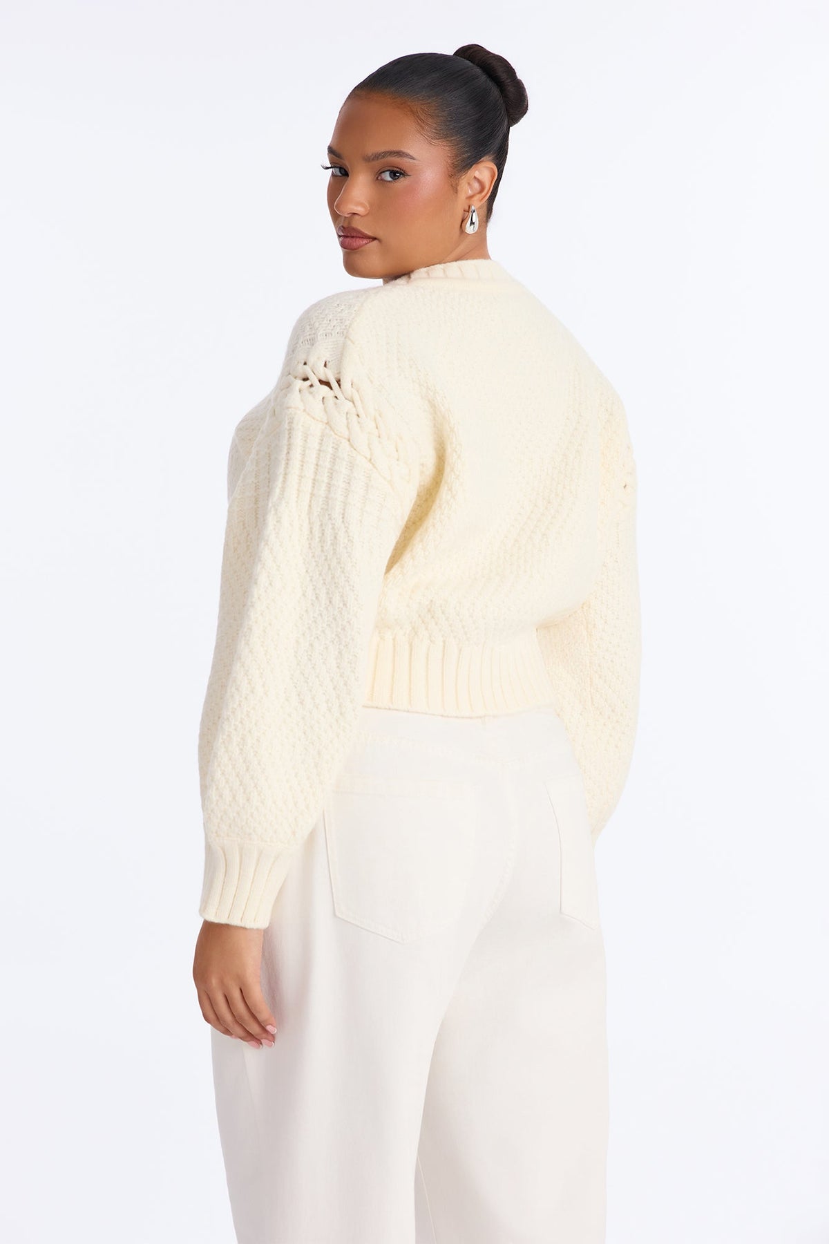 Cassie Chunky Knit Pullover Sweater - Cream