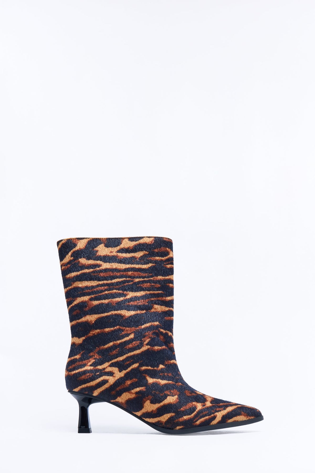 Back To Back Kitten Heel Booties - Brown Combo