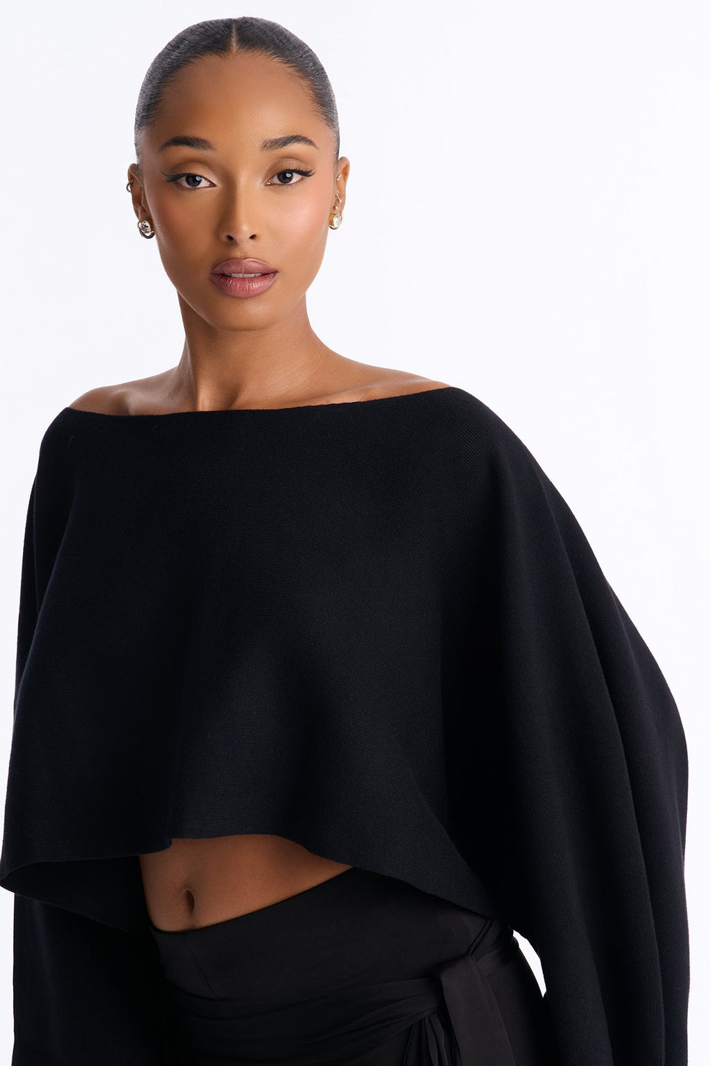 Twilight Air Poncho Sweater - Black