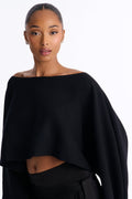 Twilight Air Poncho Sweater - Black
