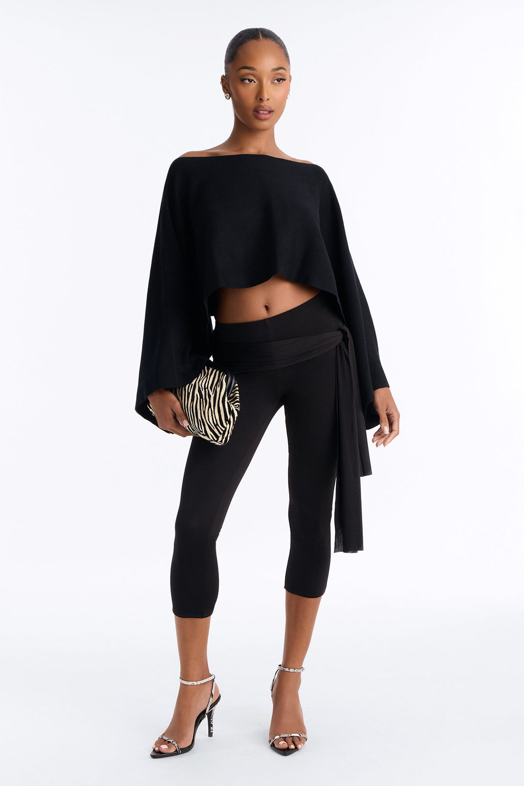 Twilight Air Poncho Sweater - Black
