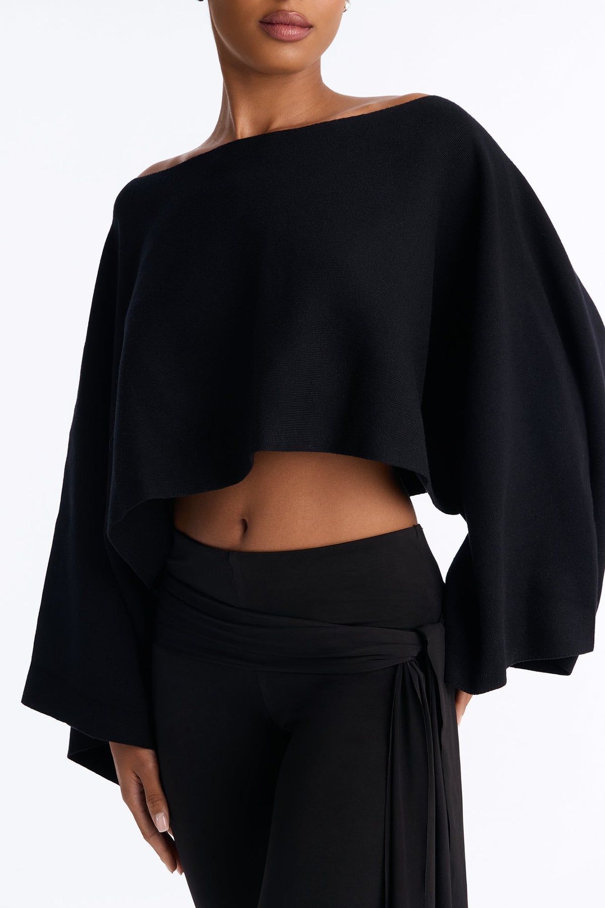 Twilight Air Poncho Sweater - Black