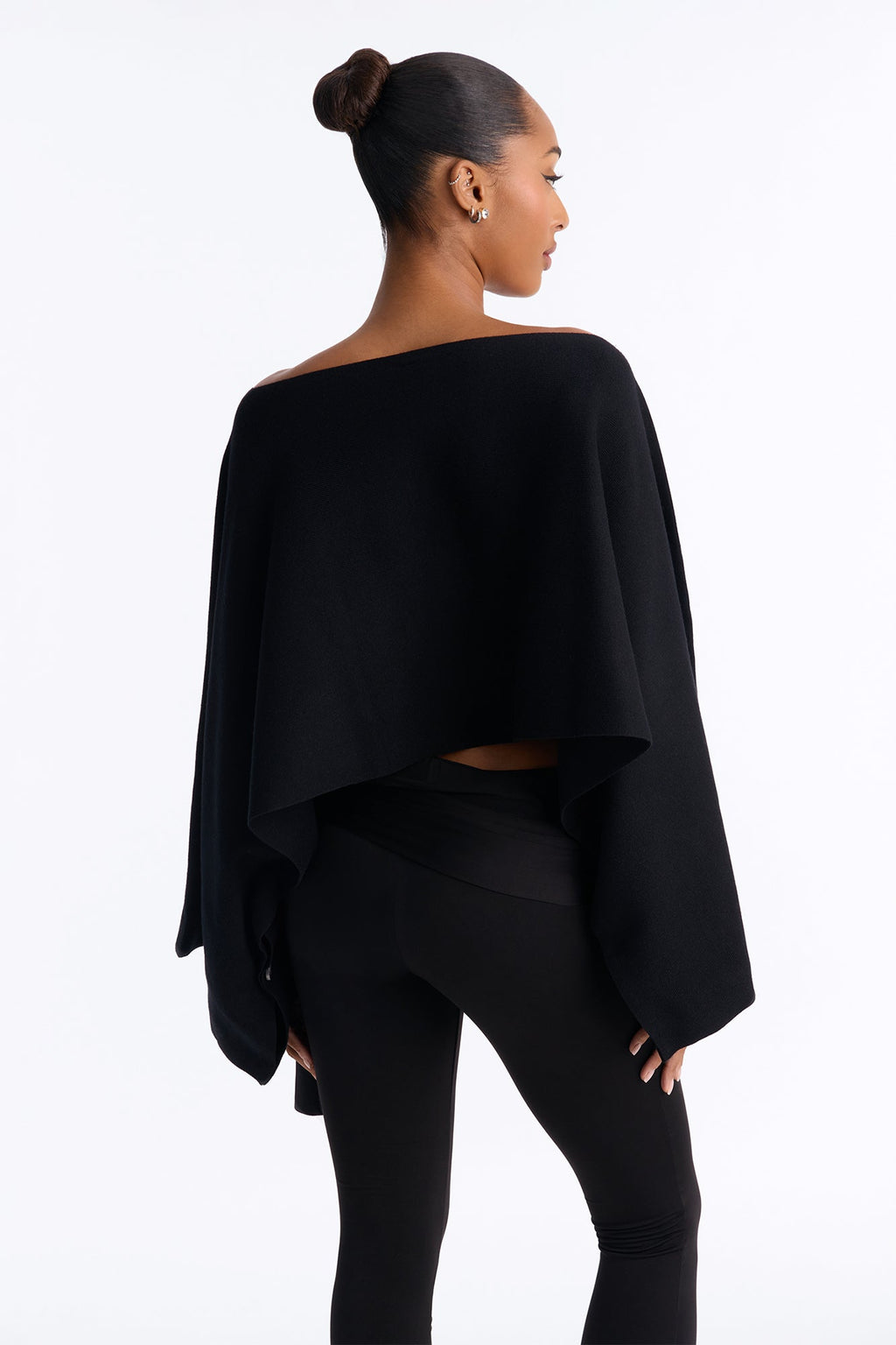 Twilight Air Poncho Sweater - Black