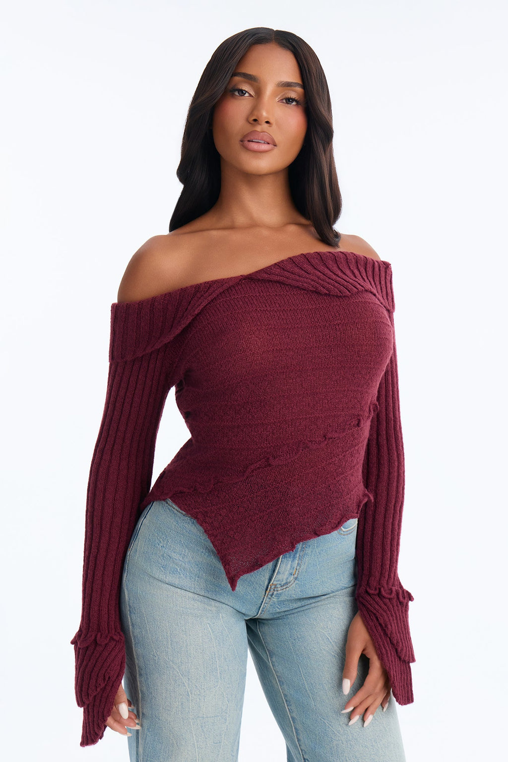 Warm Glow Pullover Sweater - Burgundy