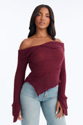 Warm Glow Pullover Sweater - Burgundy