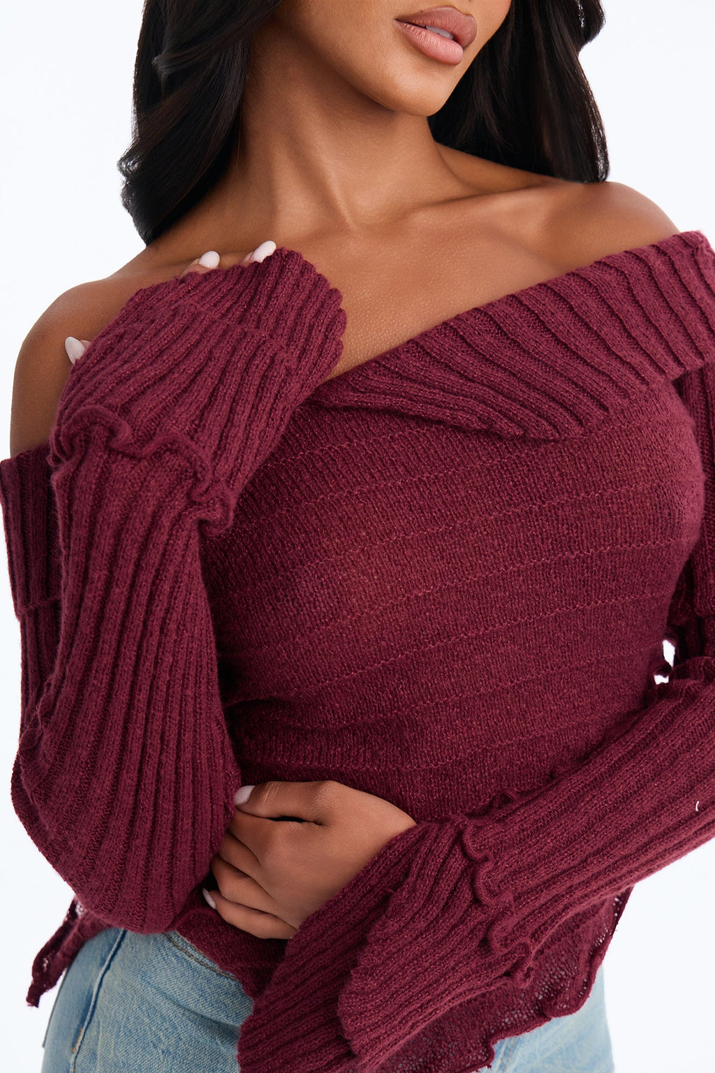 Warm Glow Pullover Sweater - Burgundy