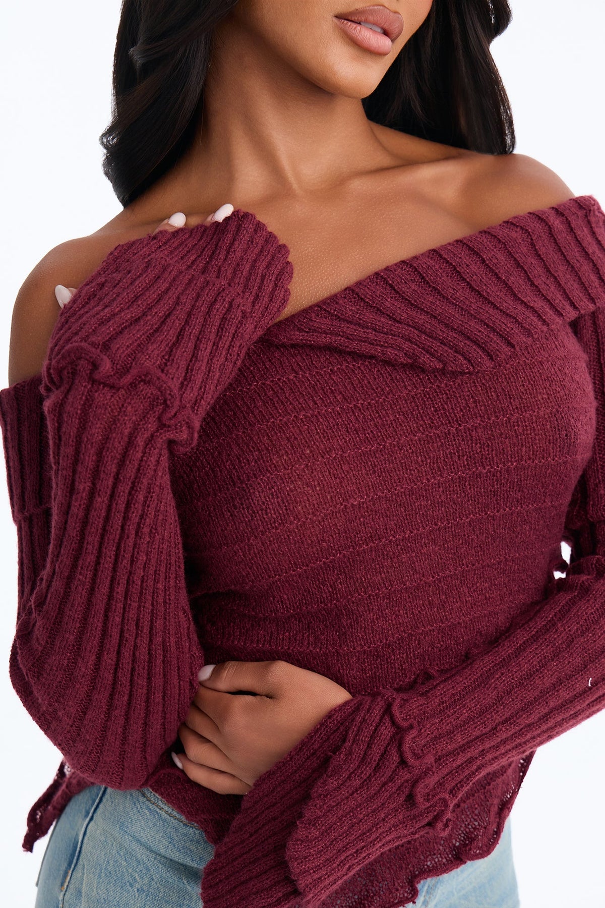 Warm Glow Pullover Sweater - Burgundy