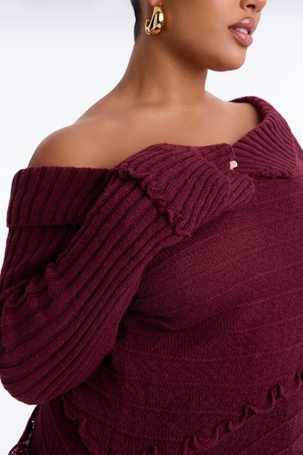 Warm Glow Pullover Sweater - Burgundy