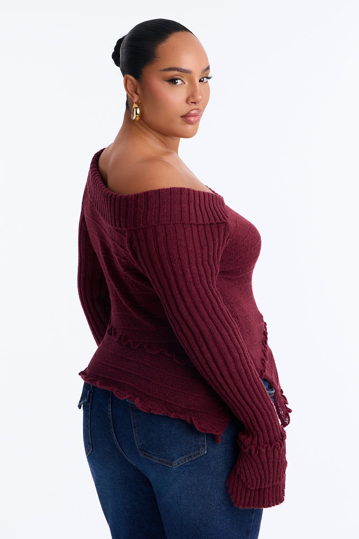 Warm Glow Pullover Sweater - Burgundy