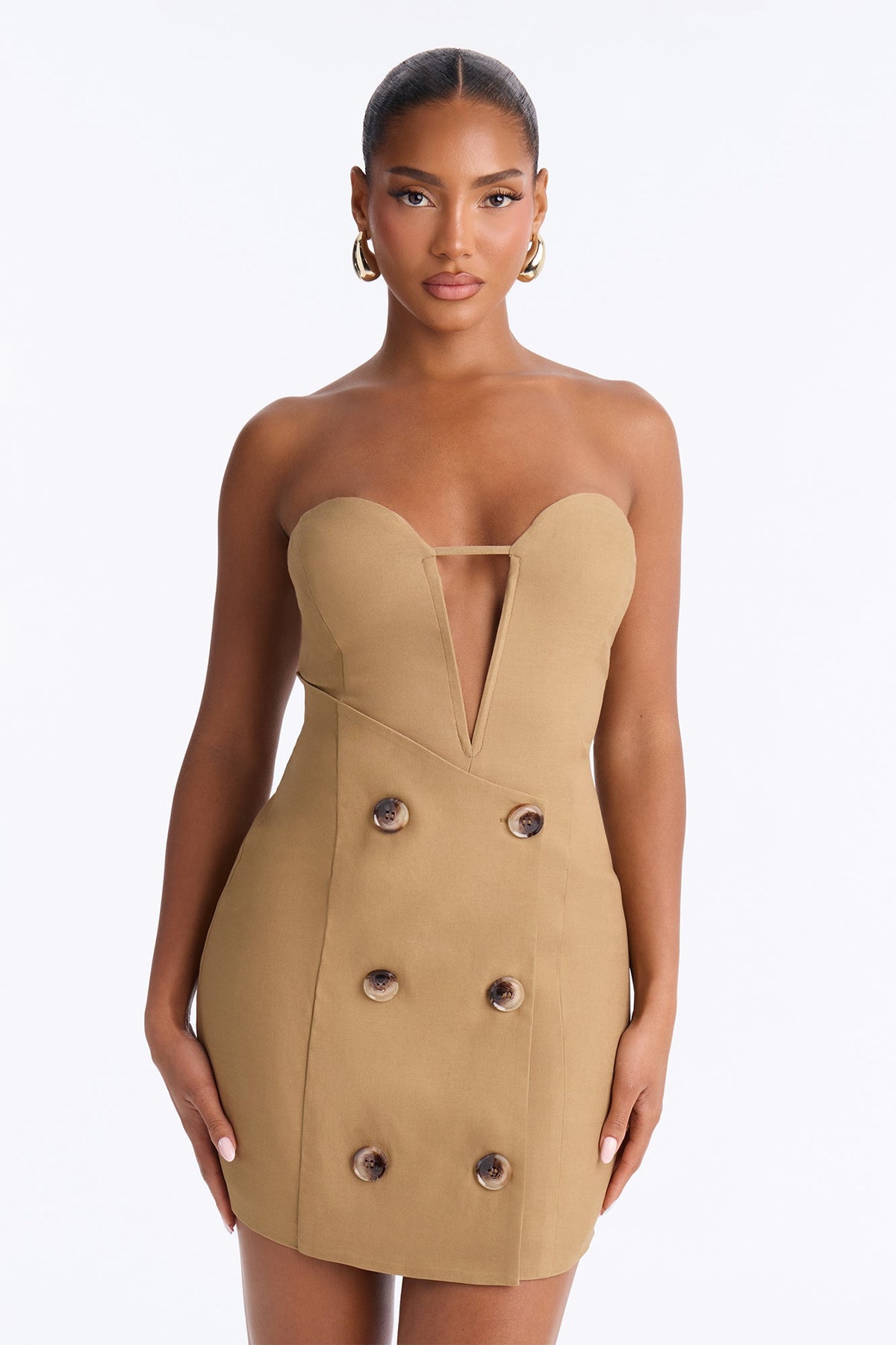 Julieta Double Breasted Mini Dress - Khaki